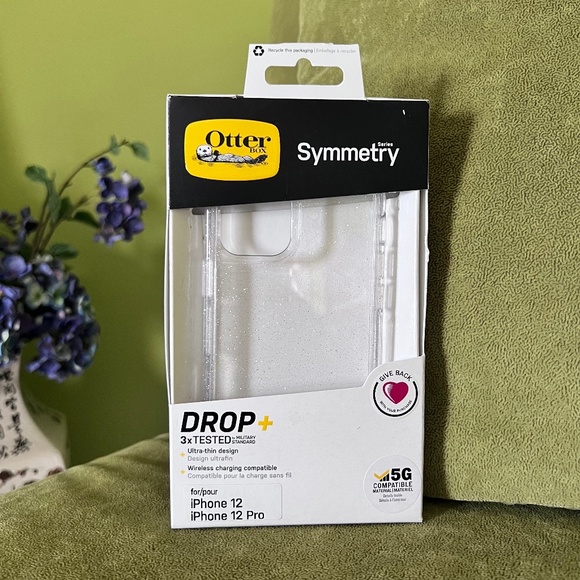 OTTERBOX SYMMETRY Clear Sparkly Phone Case - SILVER GLITTER - iPhone12 & 12 Pro